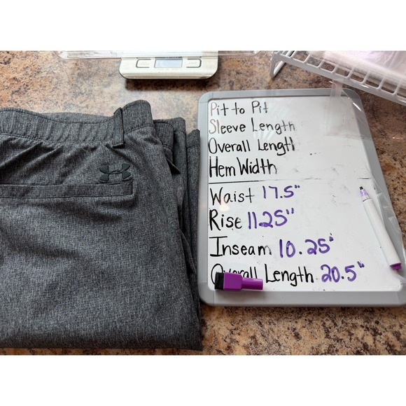 Under Armour Mens HeatGear Golf Shorts Gray Heather Size 36 Waist Grip Logo - Picture 8 of 9